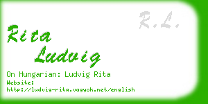 rita ludvig business card